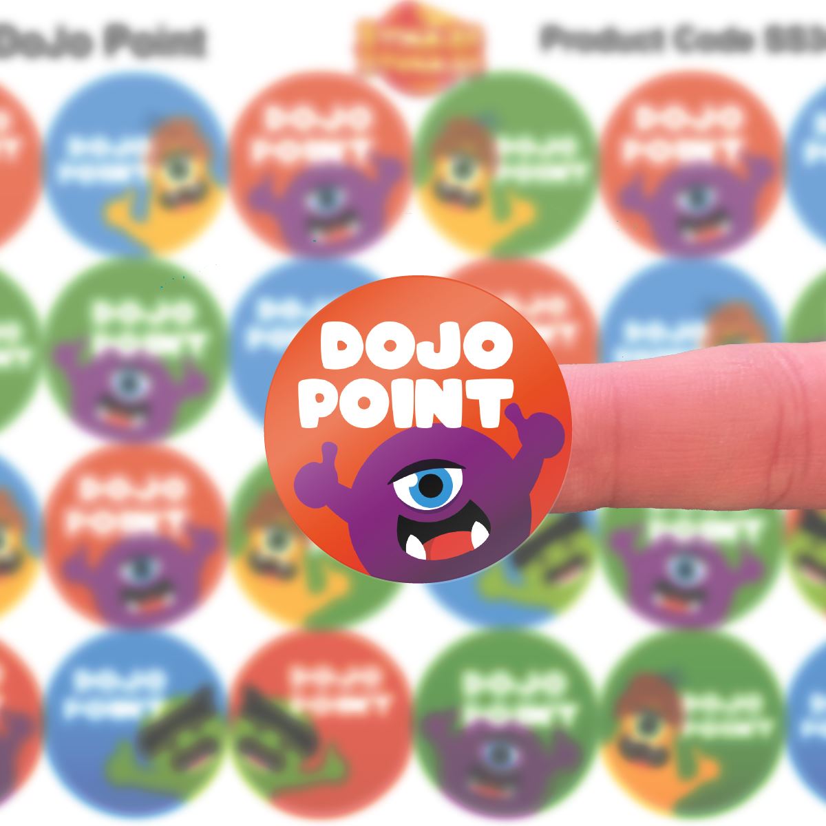 144 DoJo Points - 30mm - Glossy Reward Stickers for Teachers & Parents
