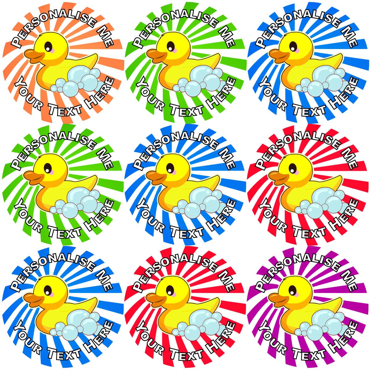 144 Personalised Bath Time Ducks 30mm Reward Stickers for School Teachers, Parents and Nursery