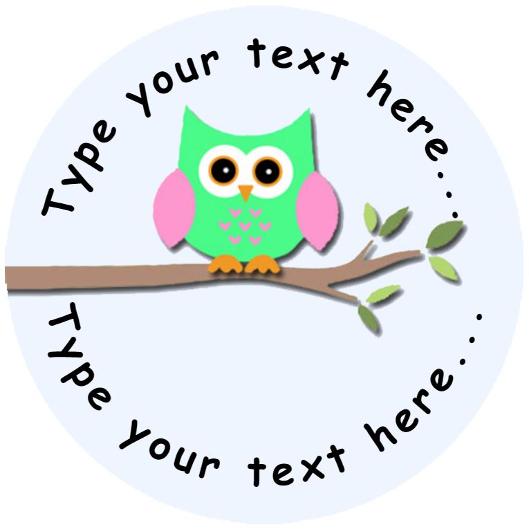144 Colourful Owls Personalised 30mm Reward Stickers for School Teachers, Parents and Nursery
