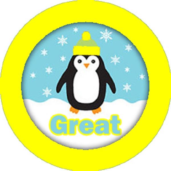 144 Proud Penguins 30mm Round Children's Reward Stickers - Teachers or Parents
