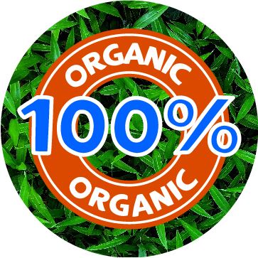 144 100% Organic themed 30mm Stickers Glossy Recycle Packaging Labels