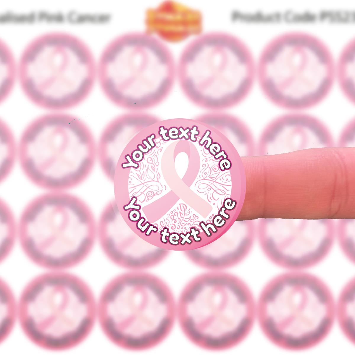 144 Breast Cancer Awareness Personalised 30mm Stickers Teachers, Parents, Schools