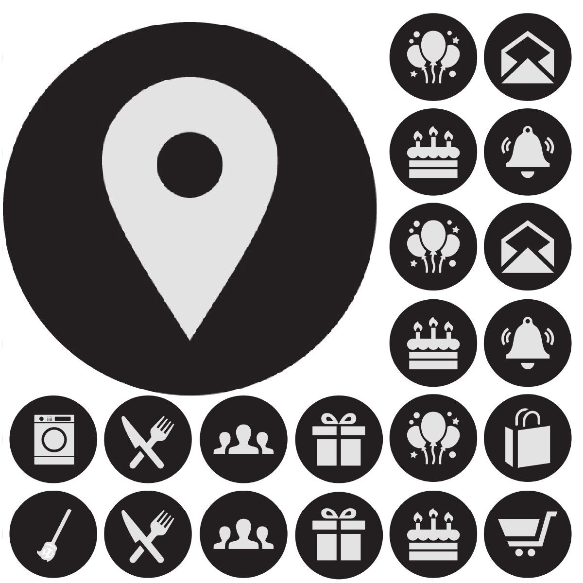 900 Black Mini Planner Dots 10mm Everyday Motivational Spot Diary Stickers