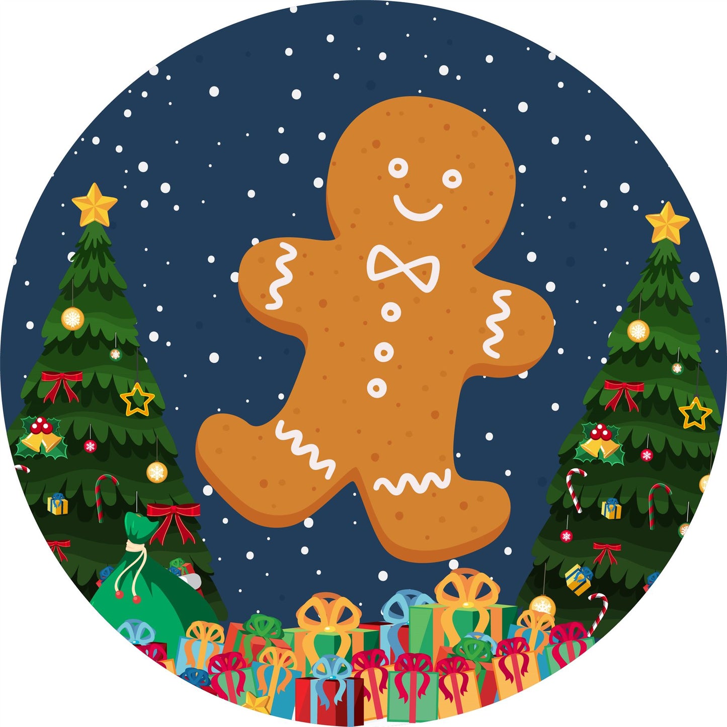 144 Gingerbread Christmas 30mm Stickers Glossy Reward Stickers