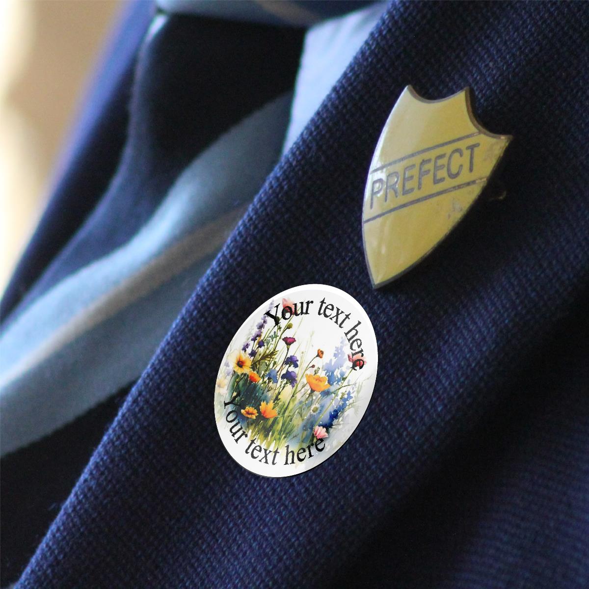 144 Personalised Wild Flowers 30mm Glossy Stickers Labels