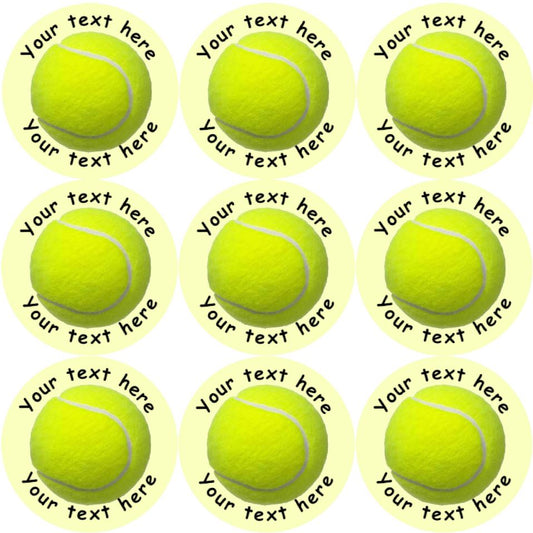 144 Personalised Tennis 30mm Reward Stickers for School Teachers, Party Bag, Parents and Nursery