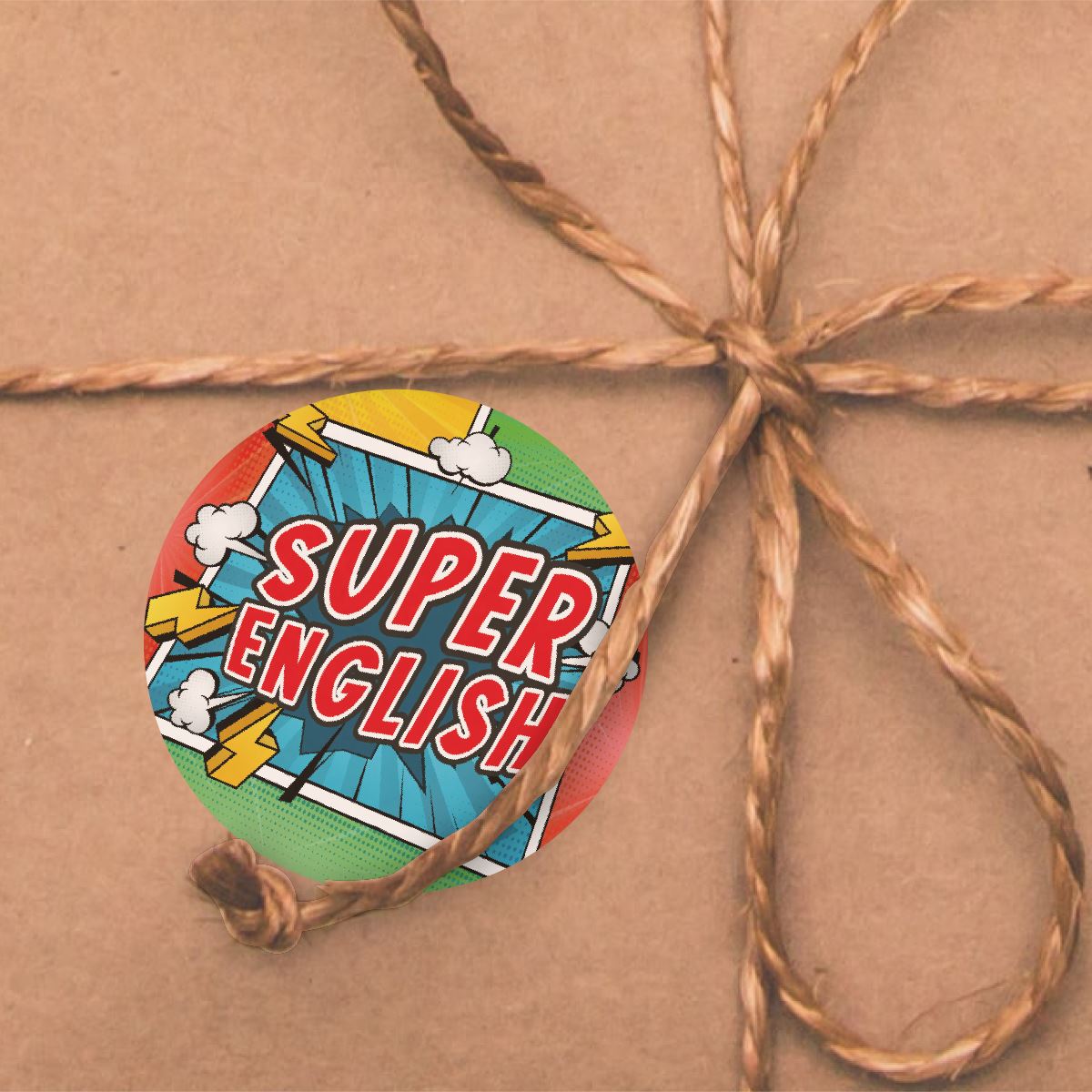 144 Superhero English  - 30mm - Glossy Reward Stickers for Teachers & Parents