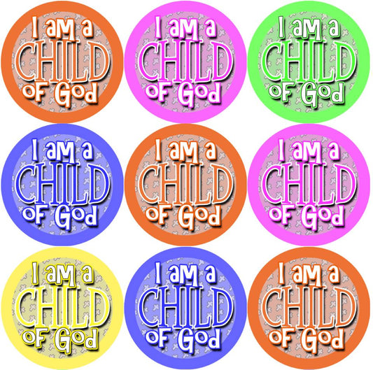 144 Child of God 30mm Round Children's Christian Reward Stickers - Teachers or Parents