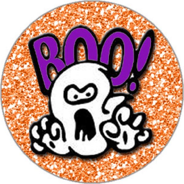 144 Boo Halloween Ghost 30mm Round Children's Reward Stickers - Teachers or Parents