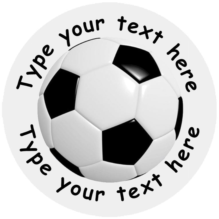 144 Personalised Football 30mm Reward Stickers for School Teachers, Party Bag, Parents and Nursery