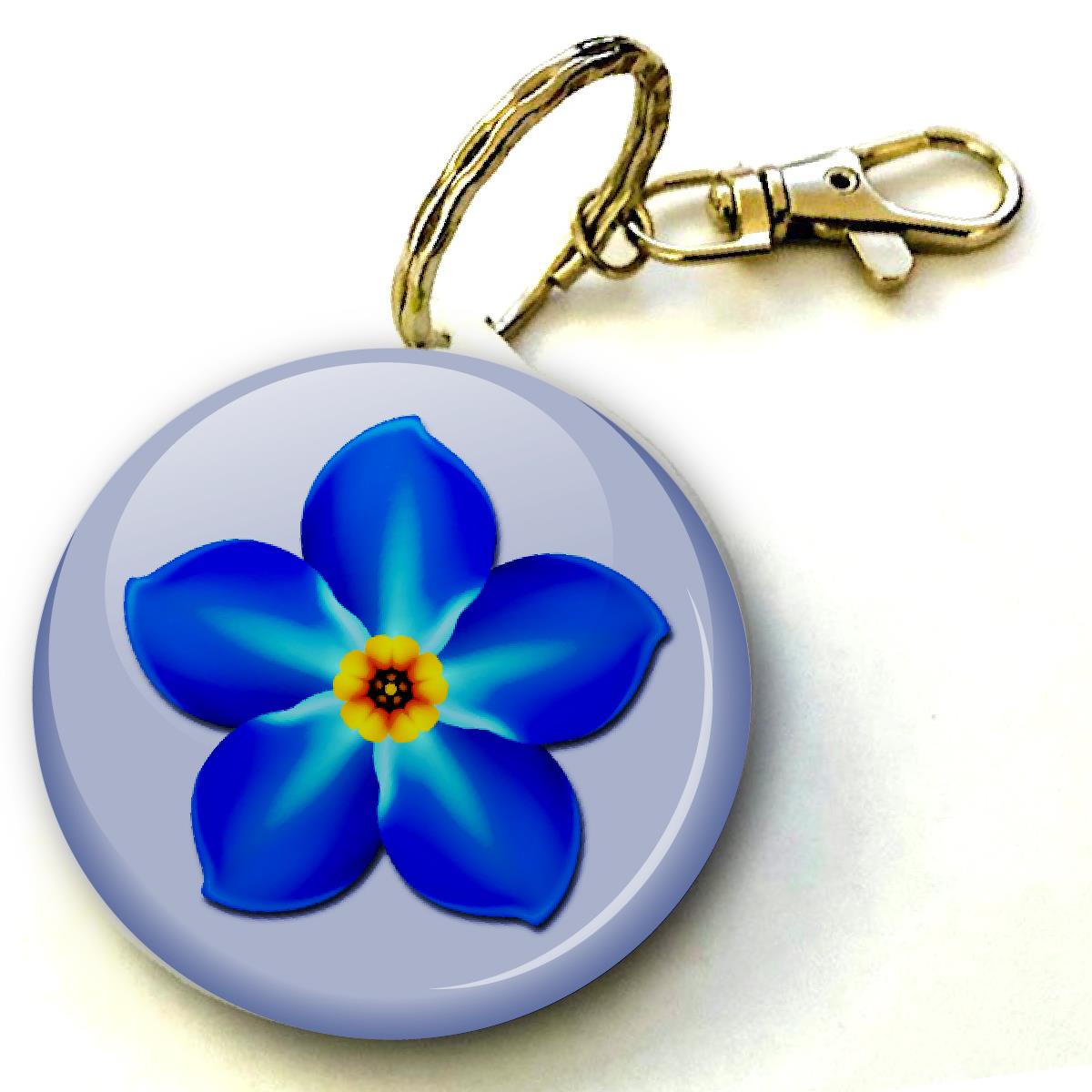 Forget Me Not Alzheimer's Dementia Awareness Keyring 38mm (Pack of 8 Key Rings - 38mm)