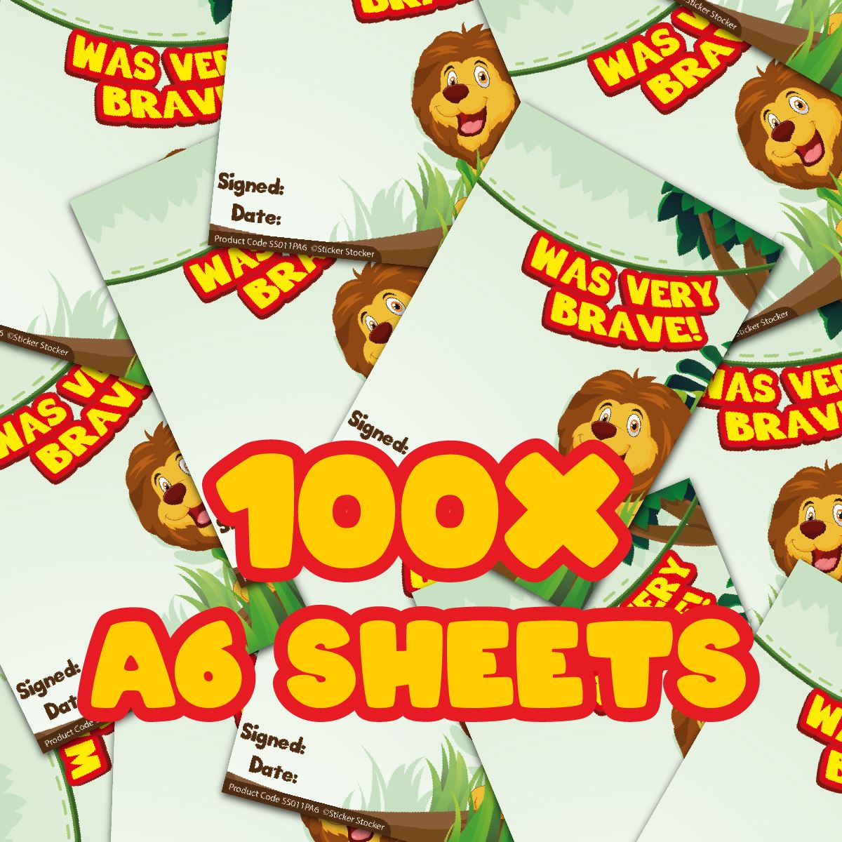 A6 Praise Note Pad 100 Sheet Incentive Chart Rewards - Brave Lion