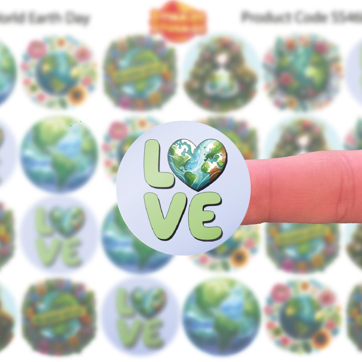 144 World Earth Day Awareness Stickers - 30mm - Teacher Parents School Nursery