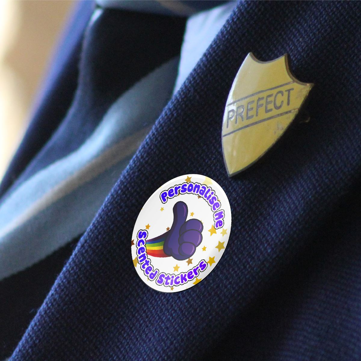 120 Mixed Berry Scented Personalised Stickers - Thumbs Up - Personalised 30mm Scented  Stickers - For Teachers Nursery Parents