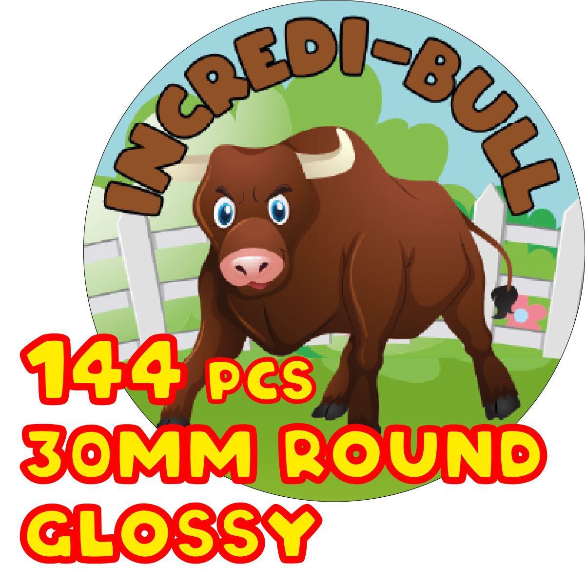 Amazing Farm Animals - 30mm - 144 Glossy Reward Stickers for Teachers & Parents