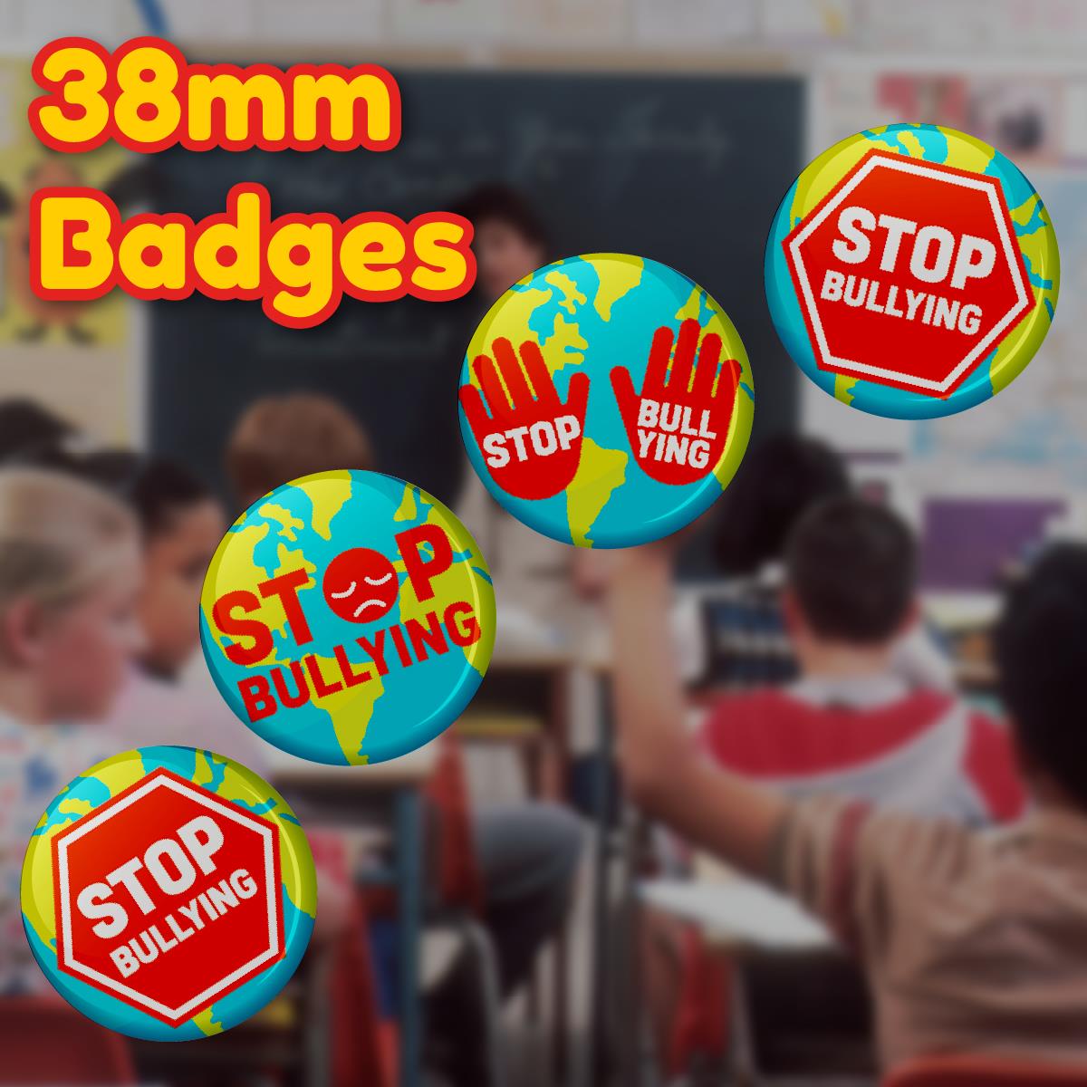 Anti-Bullying Awareness Badge 38mm (Pack of 20 Pin Badges - 38mm) Teachers, Parents, Schools