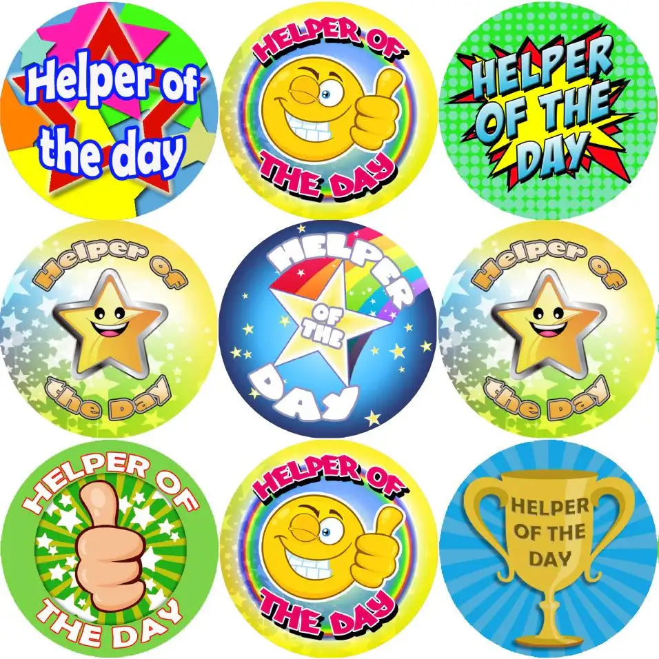 144 Helper of the day Themed Teacher Reward Stickers - Large - Sticker ...