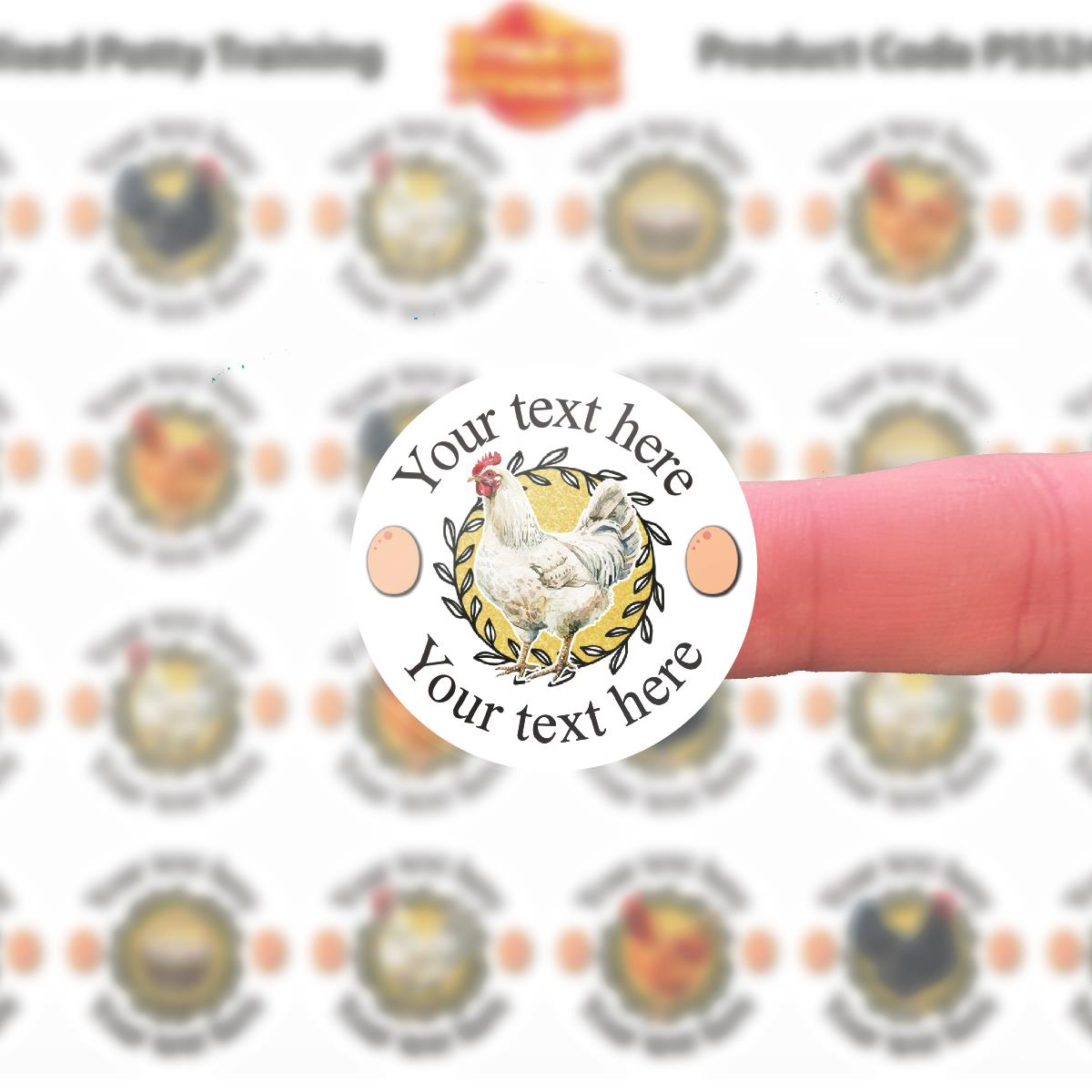 144 Personalised Chicken Eggs 30mm Reward Stickers for School Teachers, Parents and Farms