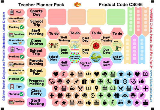 672 Teacher Planner Stickers, Daily Routine Organiser Journal Stickers