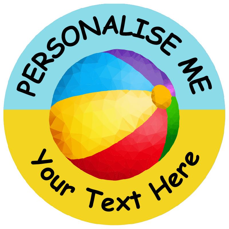 144 Personalised Beachballs 30mm Reward Stickers for School Teachers, Parents and Nursery