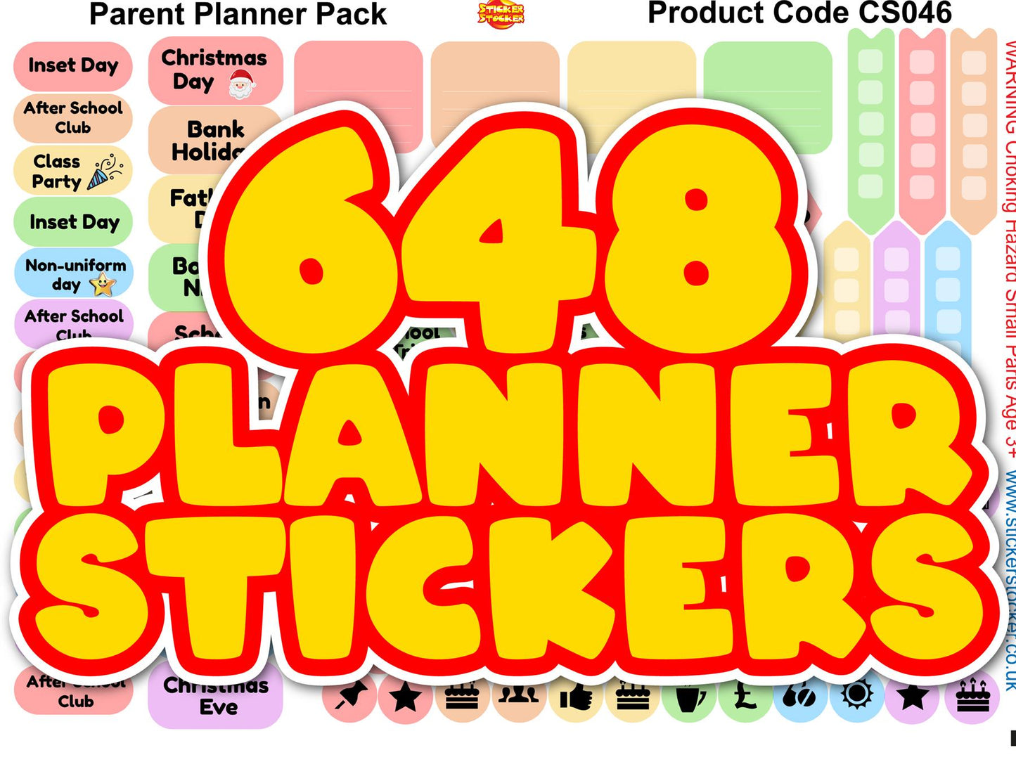 672 Parent Planner Stickers, Daily Routine Organiser Journal Stickers