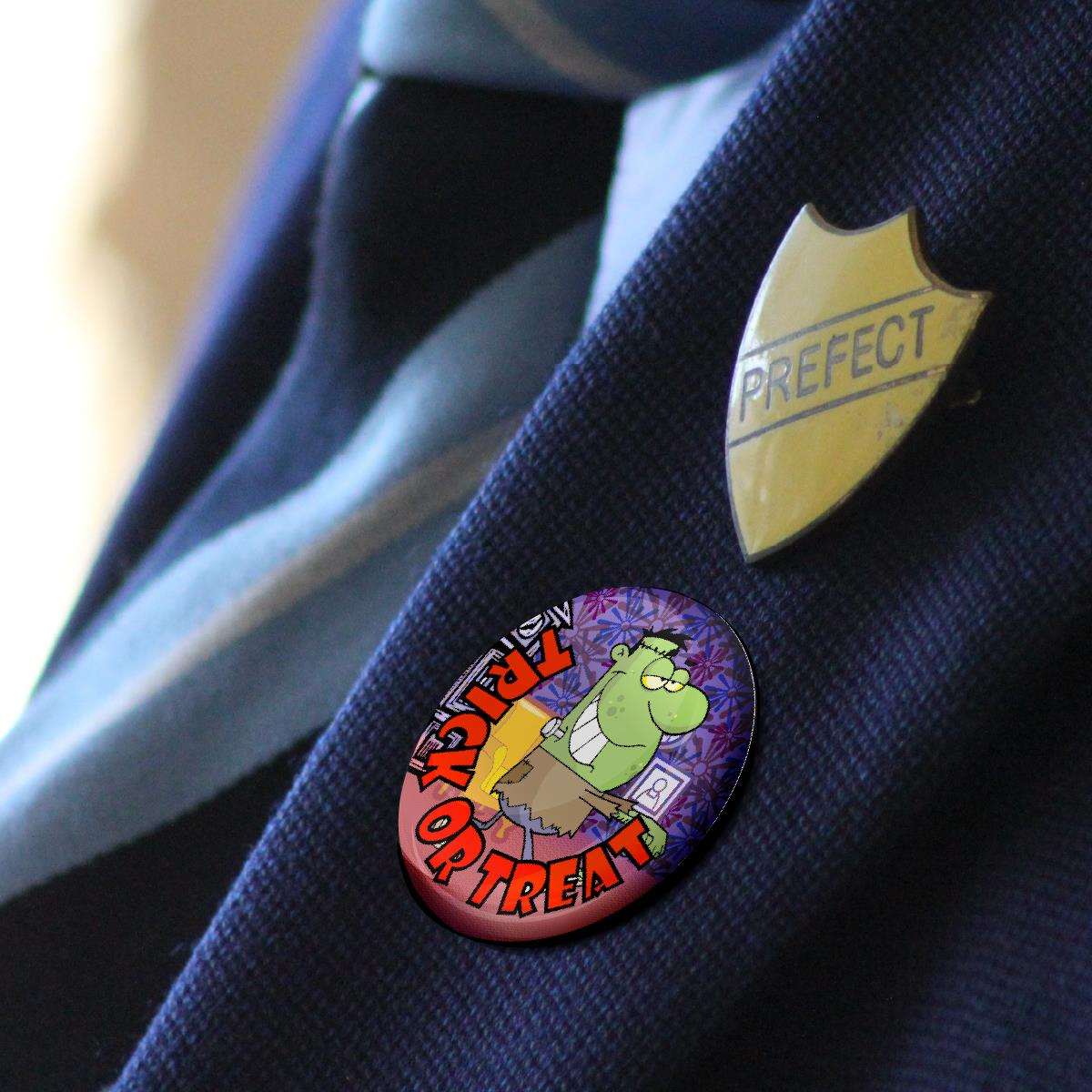 Halloween Trick or Treat Badge 38mm (Pack of 20 Pin Badges - 38mm)