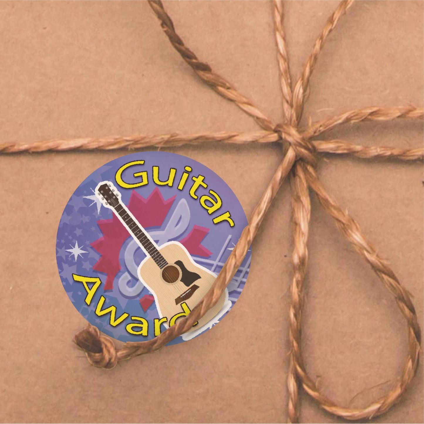 144 Guitar Star Awards 30mm Reward Stickers for School Music Teachers, Parents and Nursery