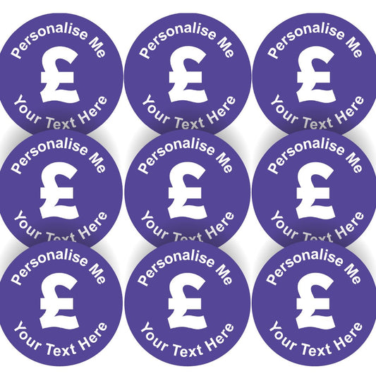 144 Pound Sterling GBP Personalised 30mm Reward Stickers for School Teachers