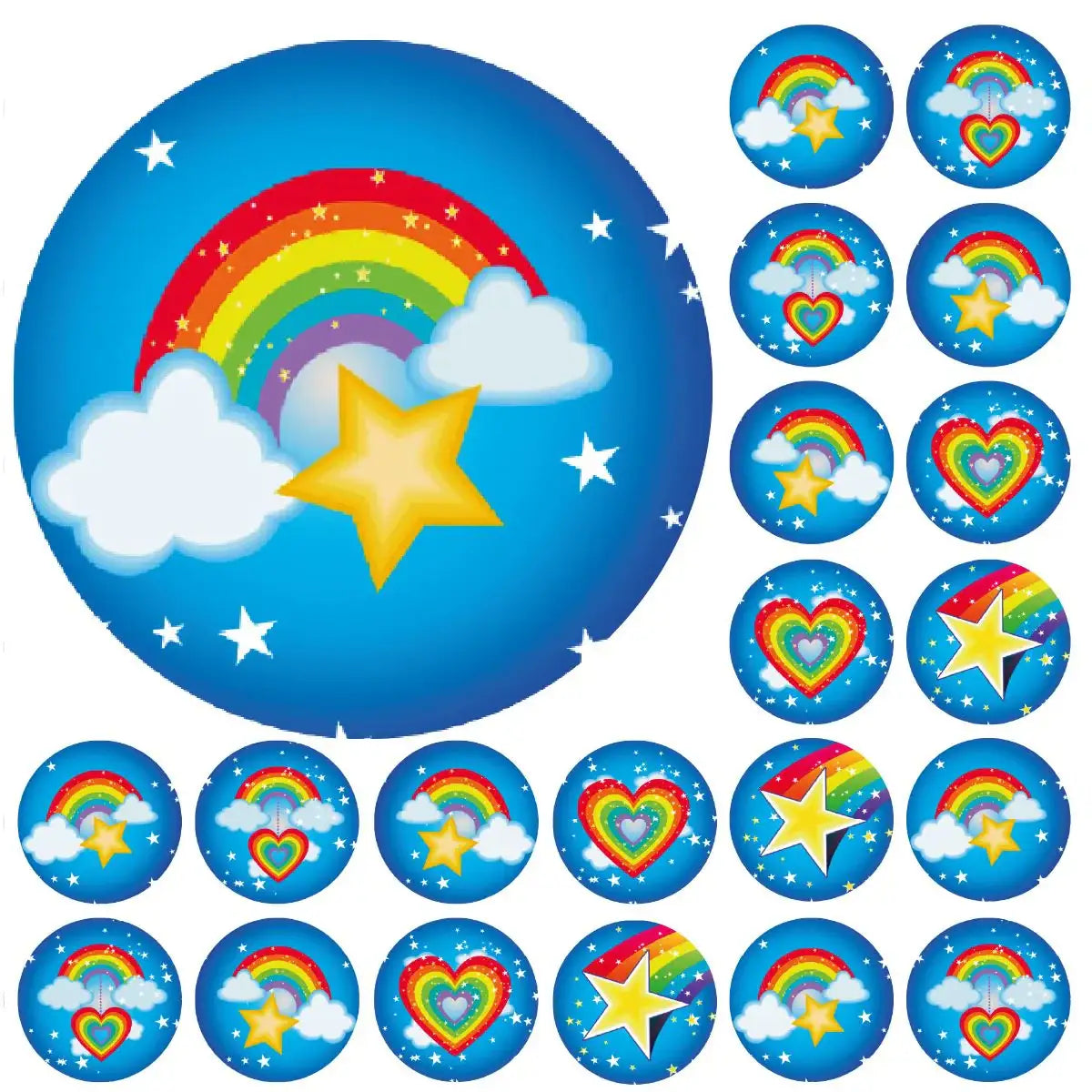 900 Mini Rainbow Star Award Dot 10mm Spot Reward Stickers for Teachers ...