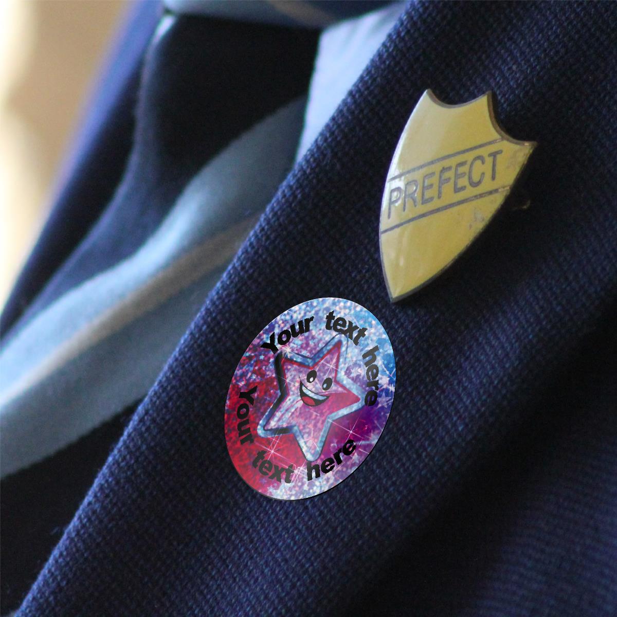 96 Personalised Sparkle Superstar 30mm Reward Stickers + 60 Free Sparkle Smiles for School Teachers, Parents and Nursery