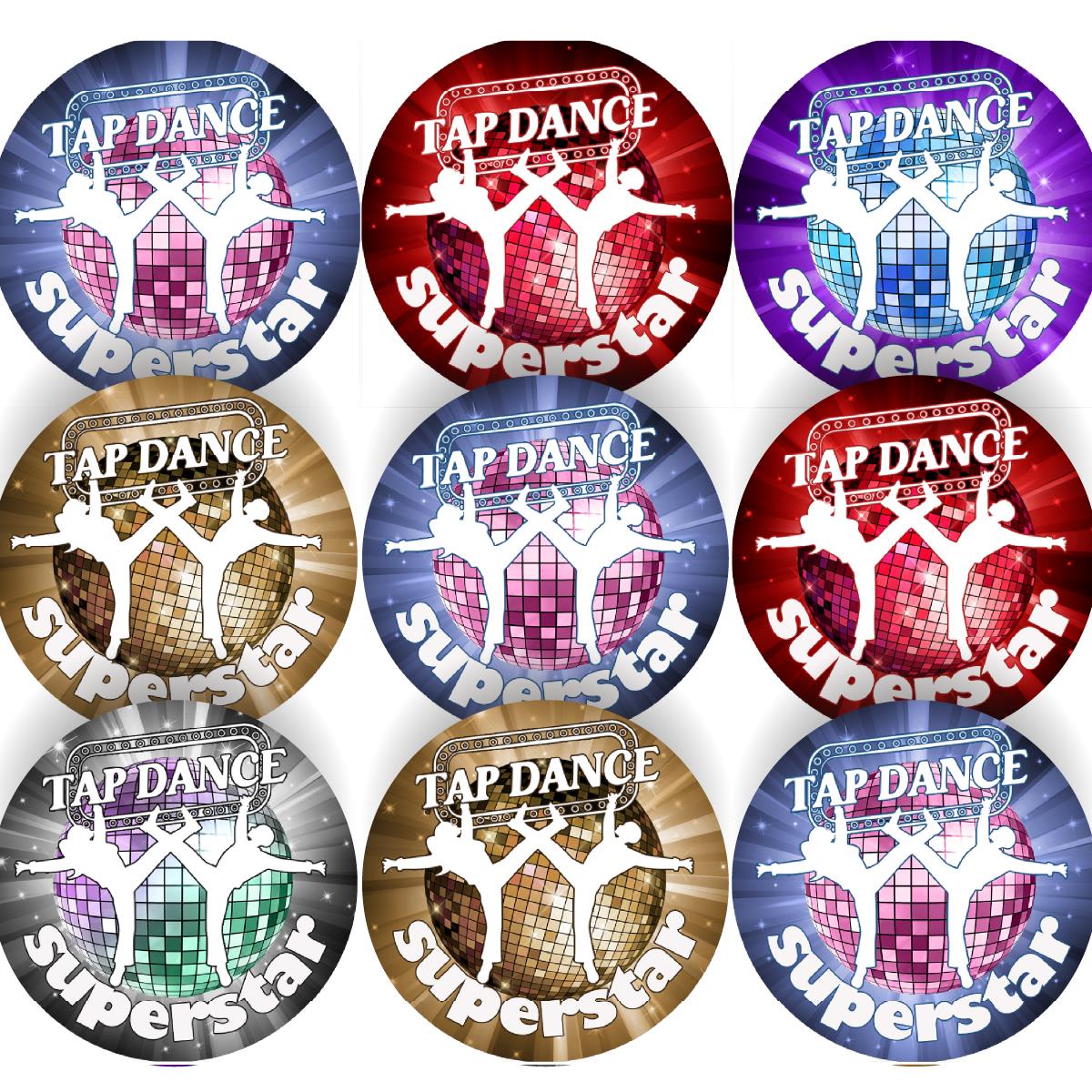 144 Tap Dance Superstar - 30mm - Glossy Reward Stickers for Teachers & Parents