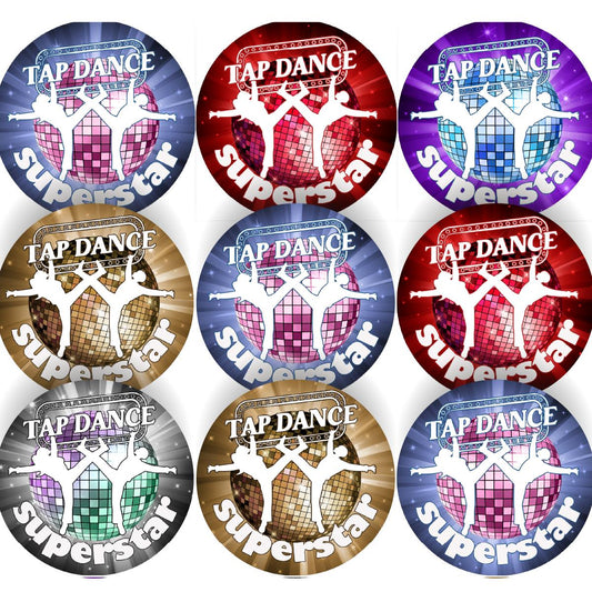 144 Tap Dance Superstar - 30mm - Glossy Reward Stickers for Teachers & Parents