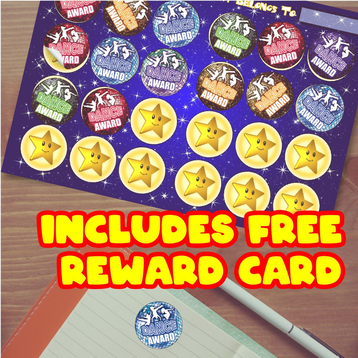144 Dance Awards - 30mm - Glossy Reward Stickers for Teachers & Parents