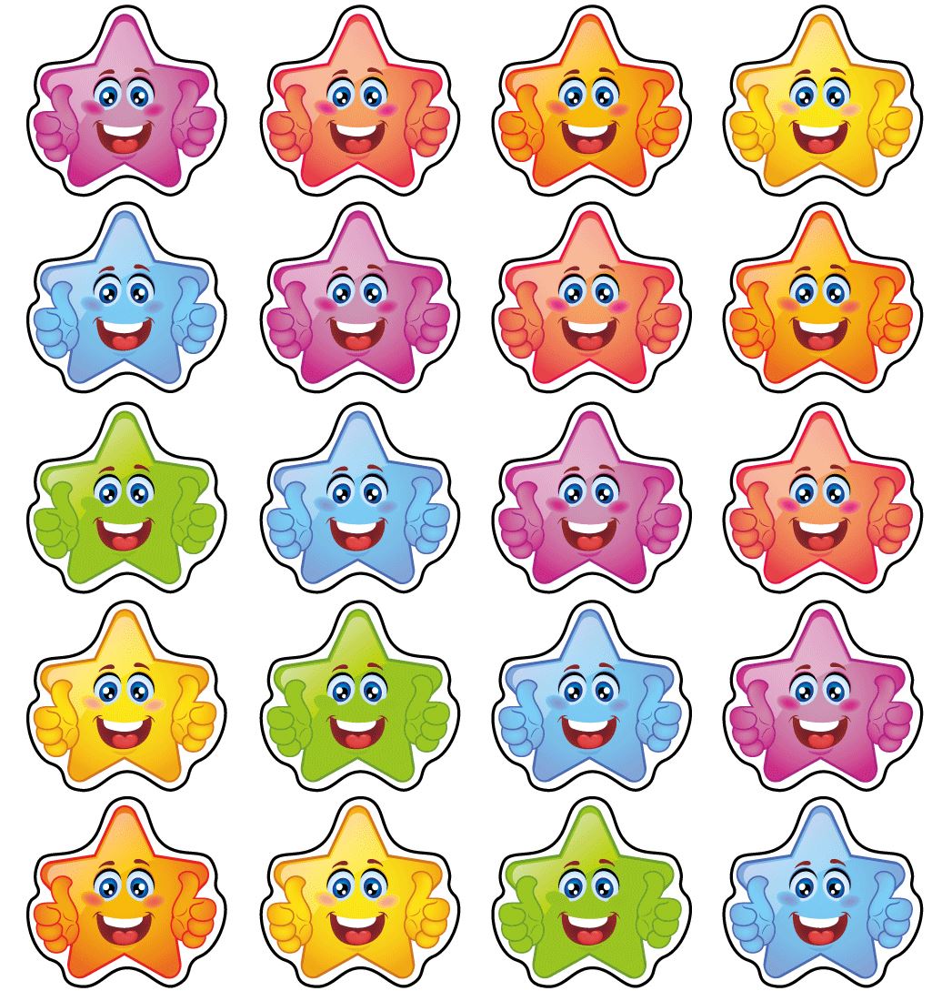 288 Star Smiles 20mm Shaped Children's Reward Stickers for School Teachers or Nurses