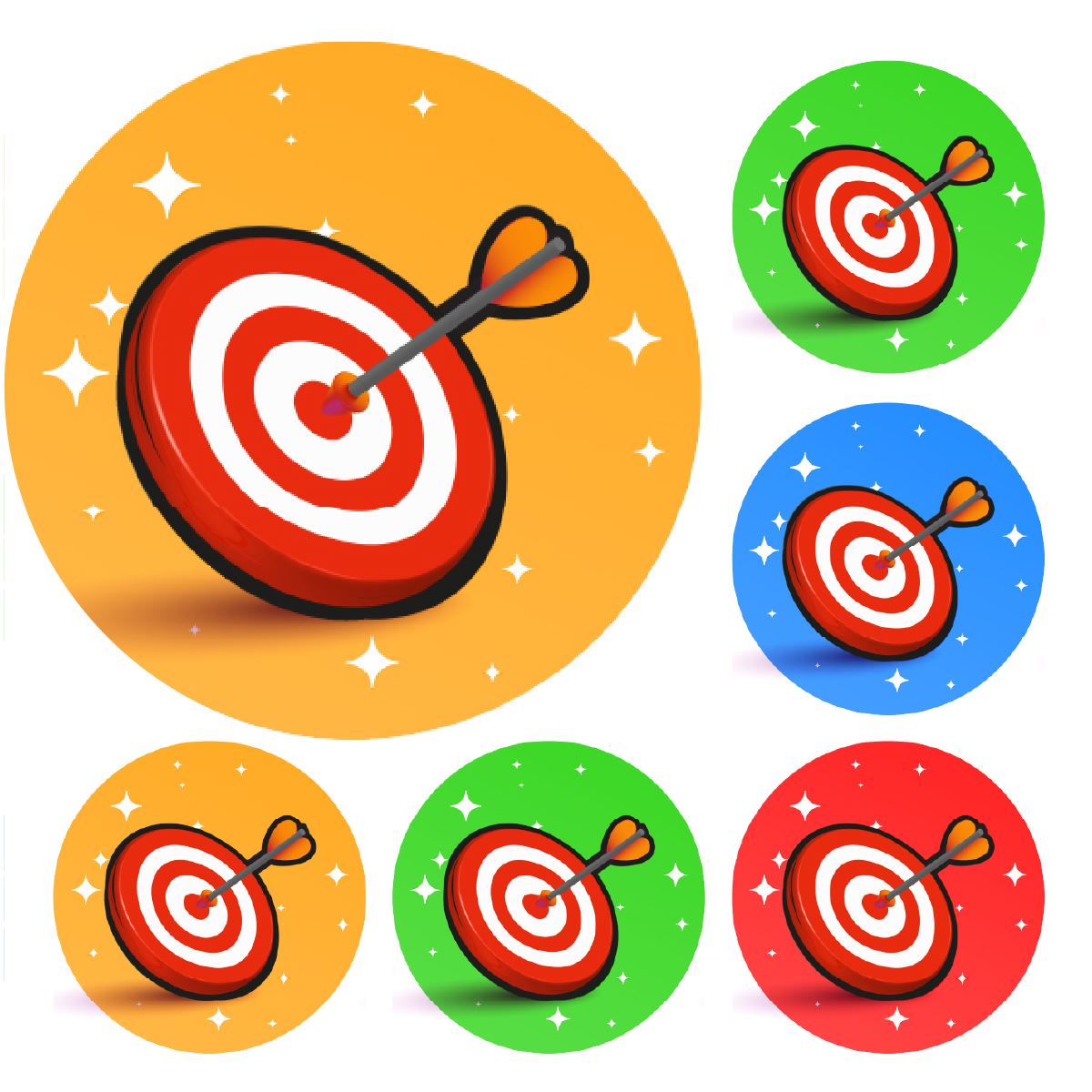 900 Colourful Mini Target Dots 10mm Glossy Teacher Reward Stickers Spot Stickers Journal Stickers