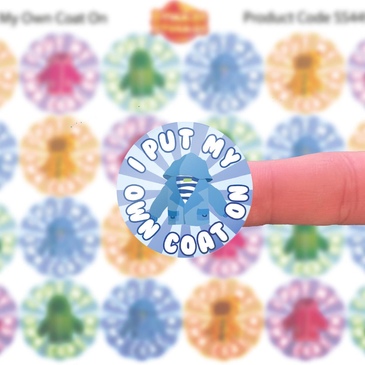 144 I Put My Own Coat On 30mm Reward Stickers for Teachers and Parents