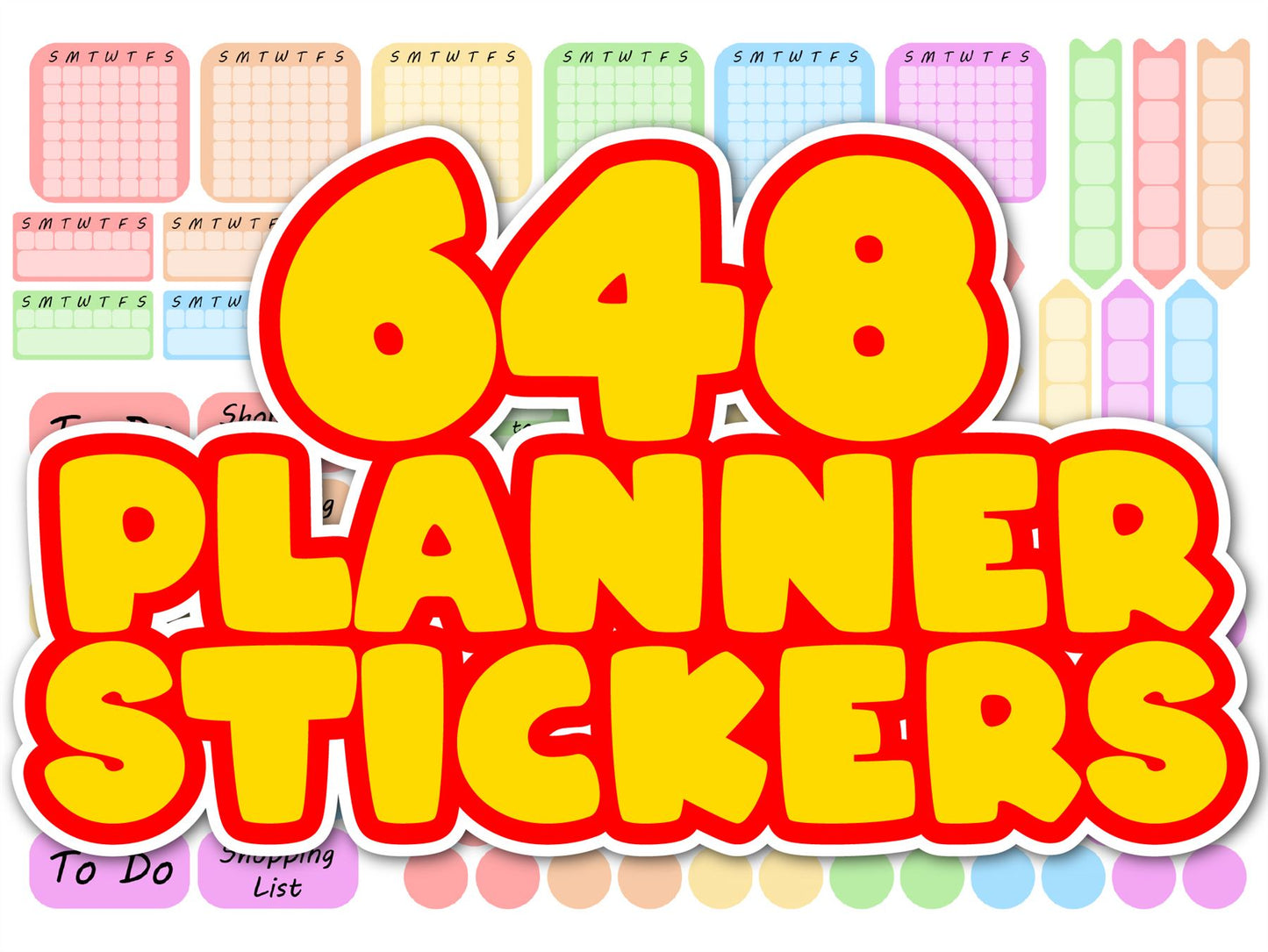 648 Habit Tracker Planner Stickers, Daily Routine Organiser Journal Stickers