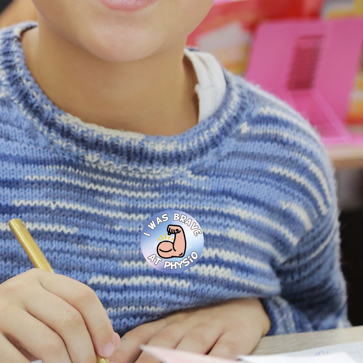 144 I Was Brave At Physio 30mm Reward Stickers for Nurses, Doctors, Physiotherapists