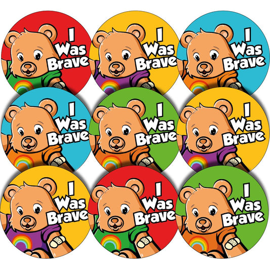 Brave Bear 30mm Children's Bravery Reward Stickers for Teachers or Nurses