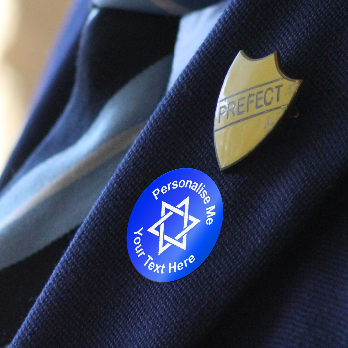 144 Personalised Star of David 30mm Jewish Reward Stickers for School Teachers, Parents and Nursery