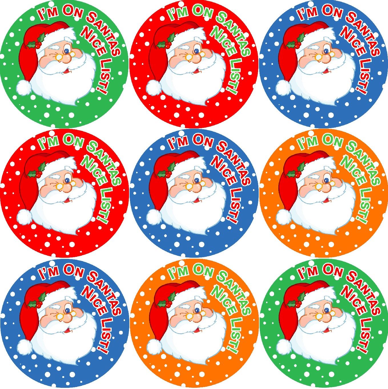 144 Santa's Nice List Christmas Reward Stickers for School Teachers, Parents and Nursery