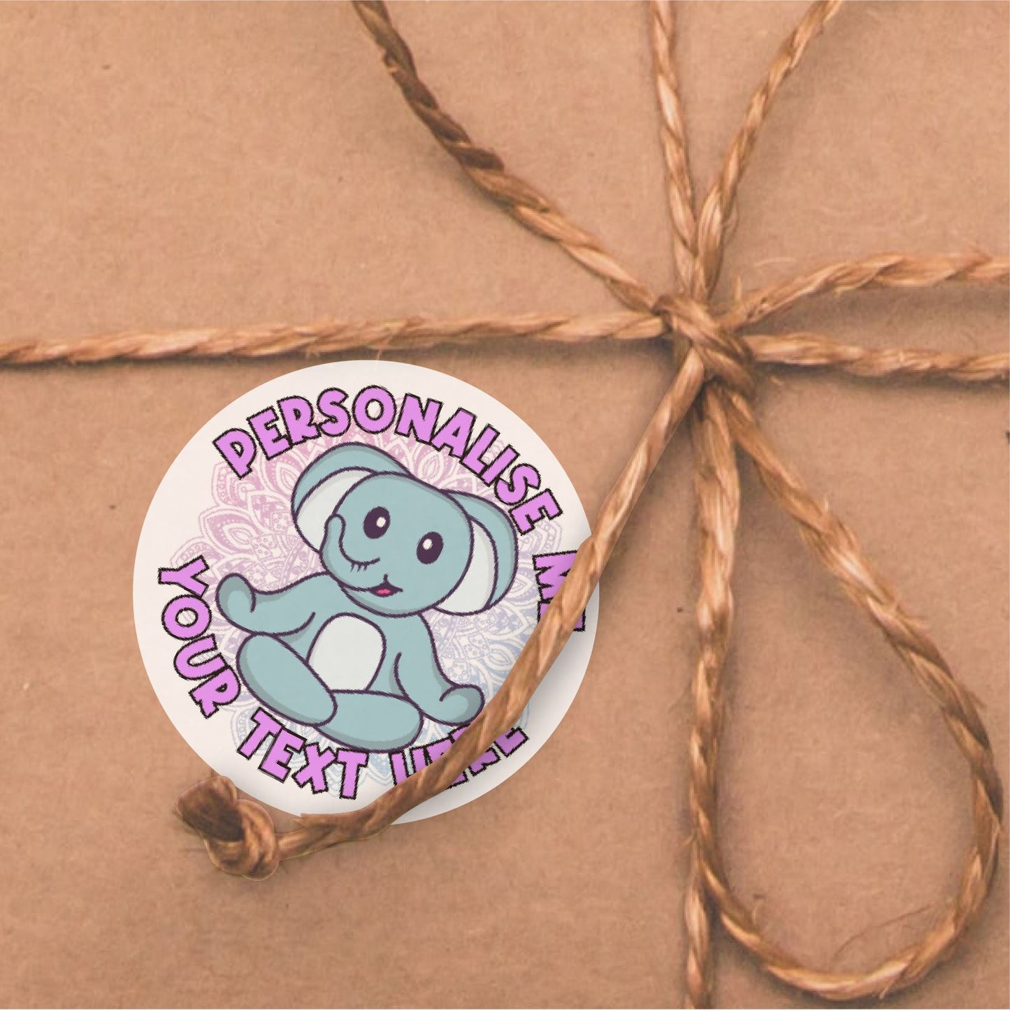 144 Personalised Animal Affirmations Craft 30mm Glossy Stickers Labels Yoga Meditate