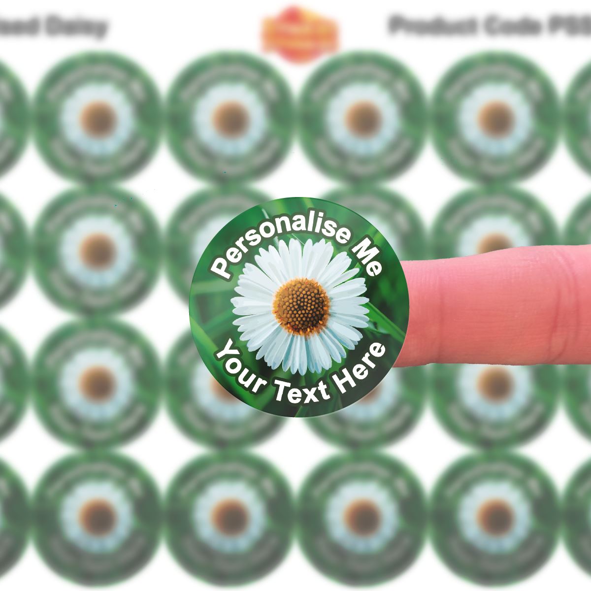144 Daisy Personalised 30mm Reward Stickers for School Teachers