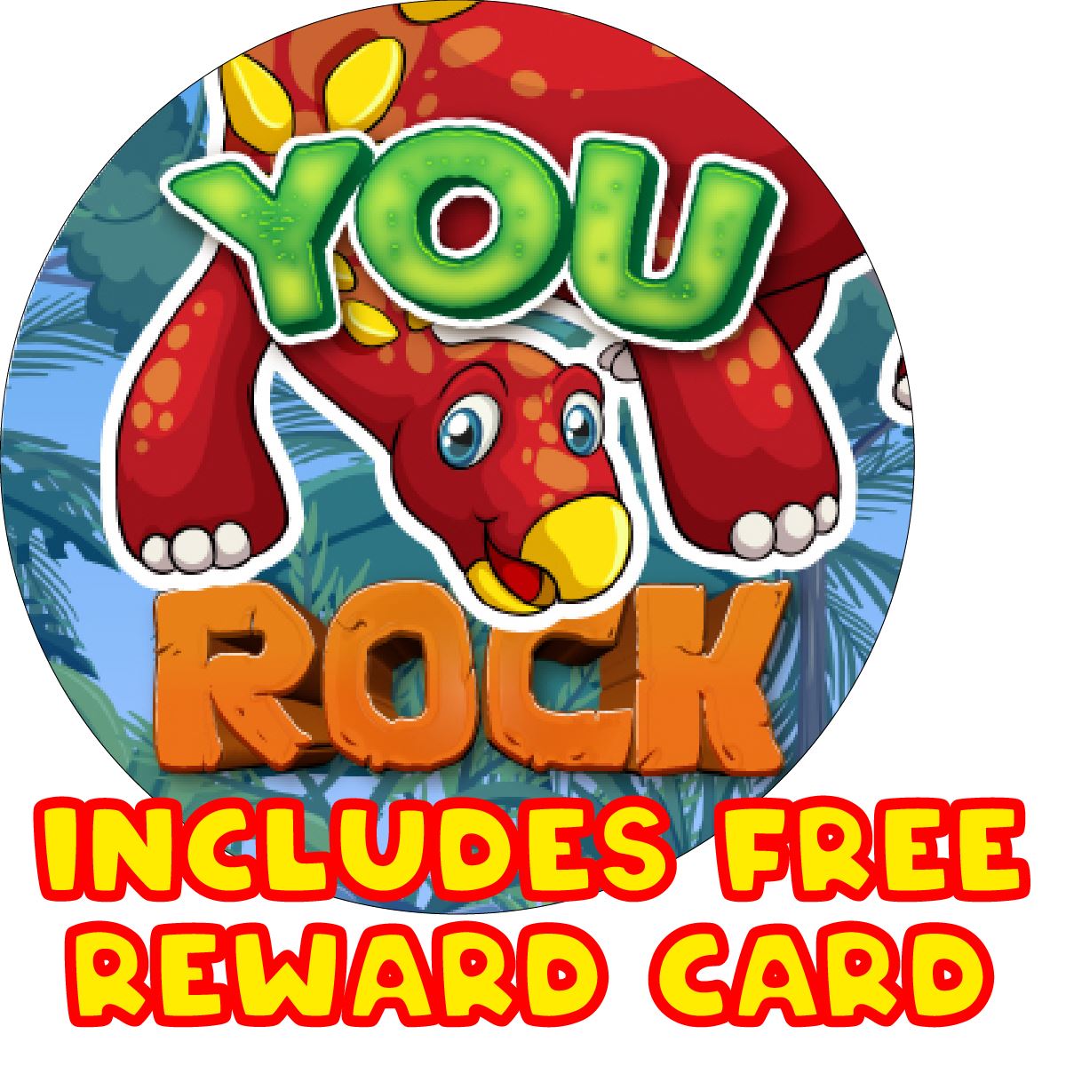 144 Dino Praise Word Rewards 30mm Glossy Stickers