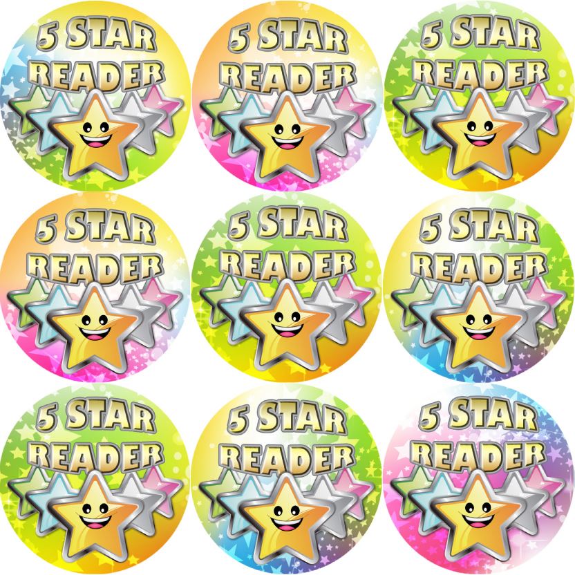 144 5 Star Reader 30mm Reward Stickers for Teachers, Parents and Party Bags
