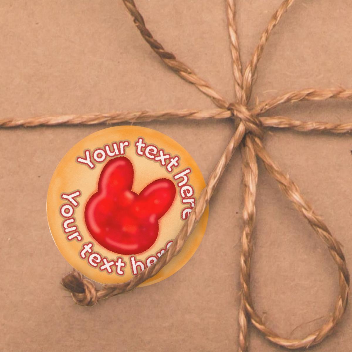 120 Strawberry Scented Personalised Stickers - Jammy Dodger - Personalised 30mm Scented  Stickers - For Teachers Nursery Parents