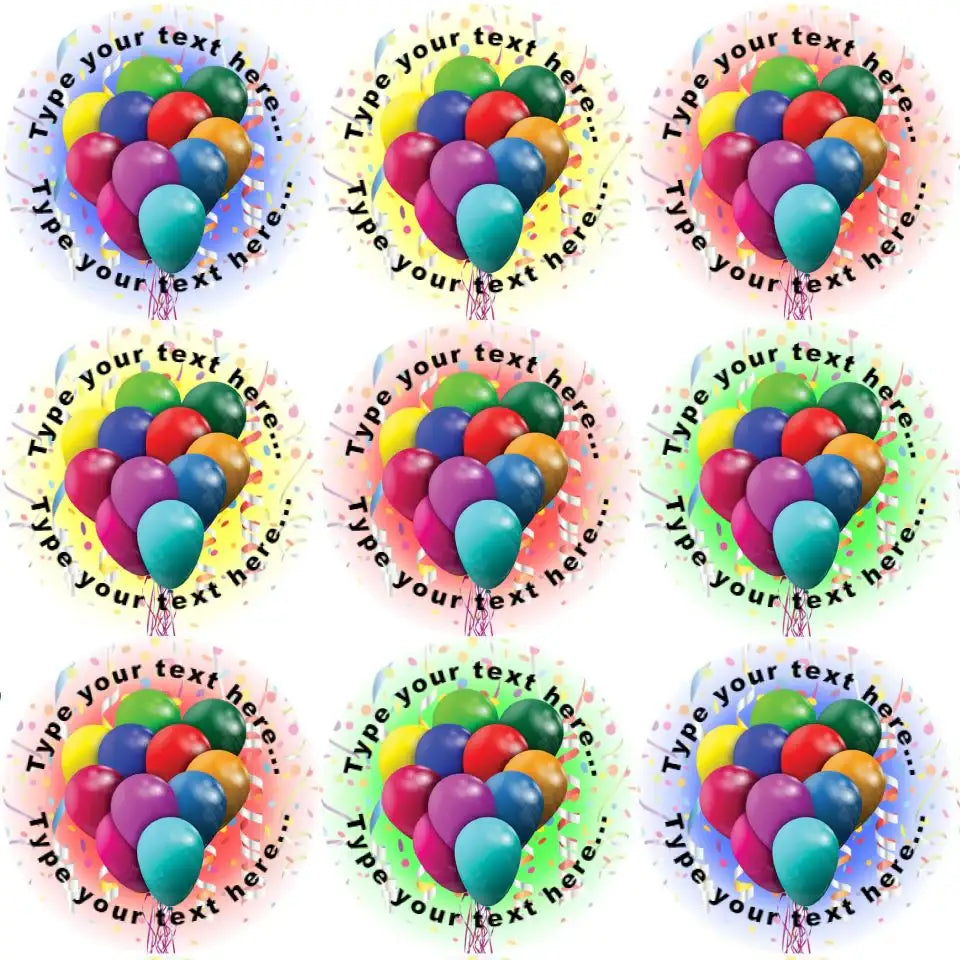 Sticker Stocker 144 Party Balloons Themed Personalised Teacher Reward Stickers - Large ...