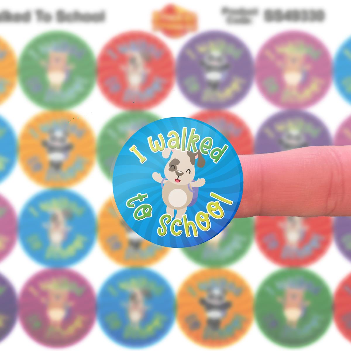 144 I Walked To School 30mm Reward Stickers for School Teachers, Parents and Nursery