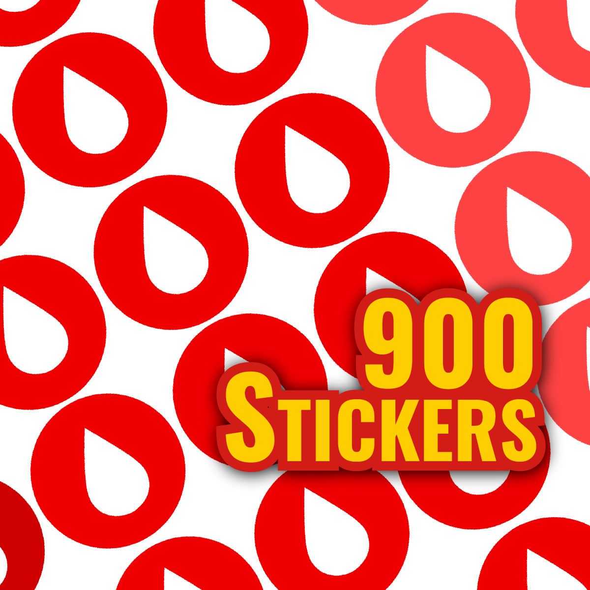 900 Colourful Mini Red Tone Droplets Dot 10mm Glossy Spot Stickers - Journal Tracker Stickers