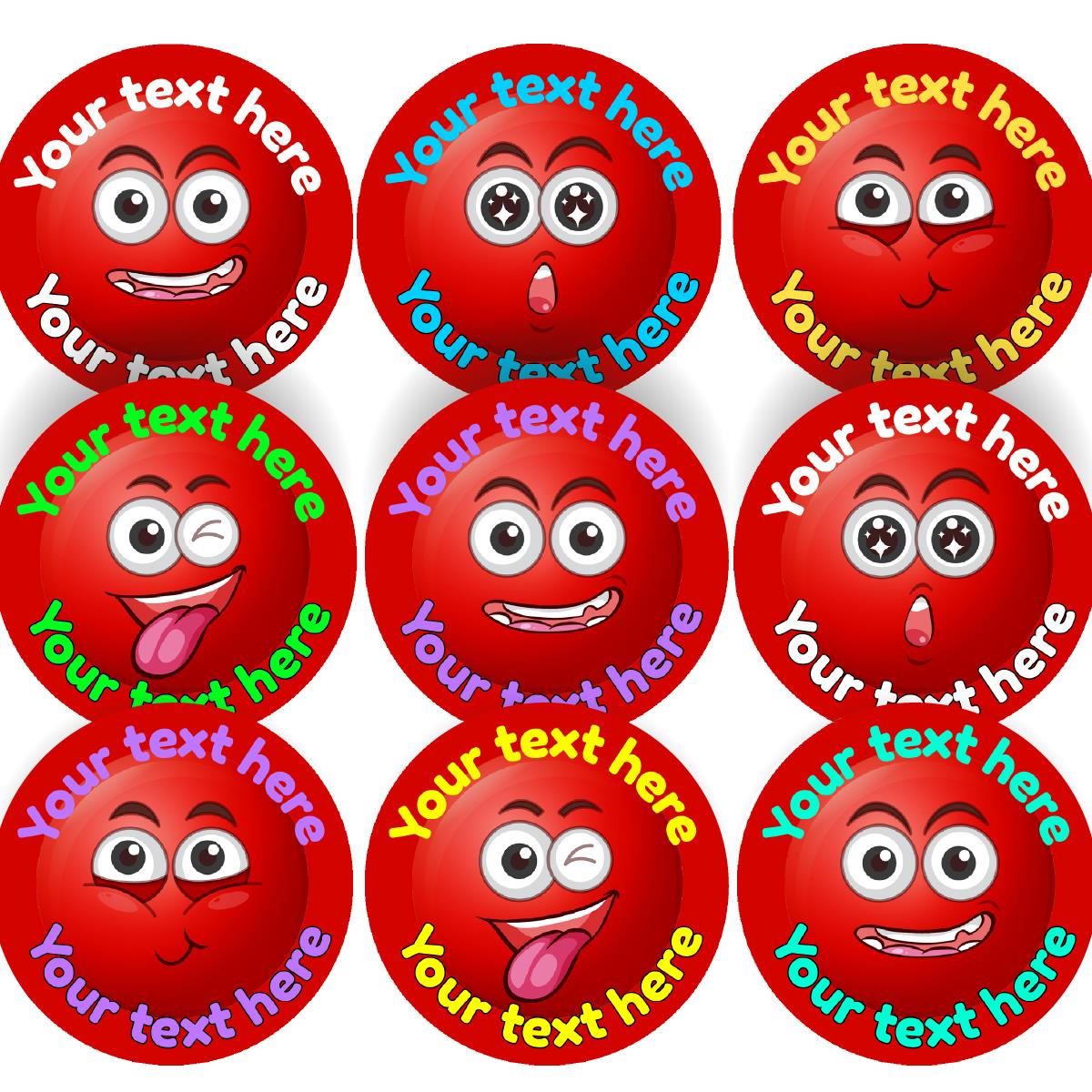 144 Personalised 30mm Red Clown Nose Children Reward Stickers for School Teachers, Parents and Nursery